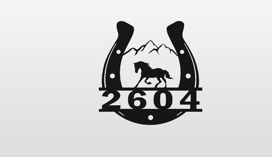 Horseshoe address sign design